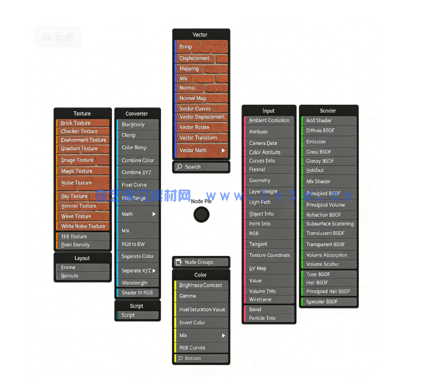 Node Pie节点菜单快速整合Blender插件V1.2.52版(图2)