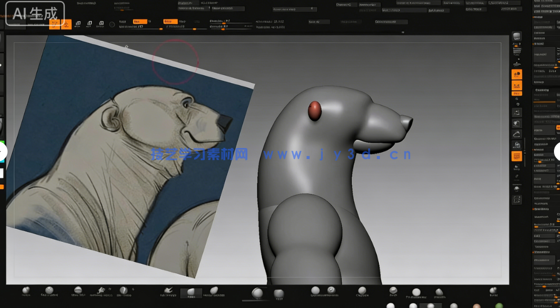 ZBrush迪斯尼卡通熊角色雕刻大师级训练视频教程(图1)