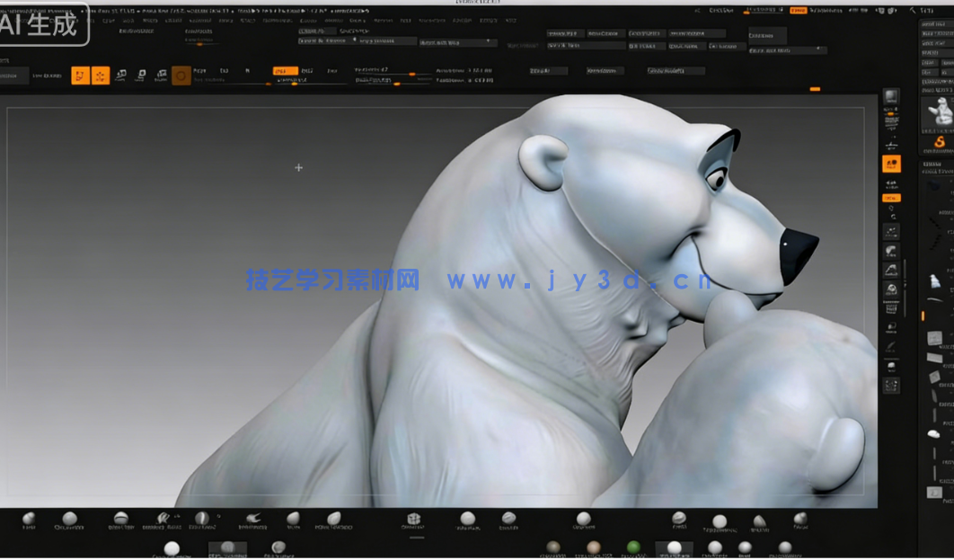 ZBrush迪斯尼卡通熊角色雕刻大师级训练视频教程(图4)