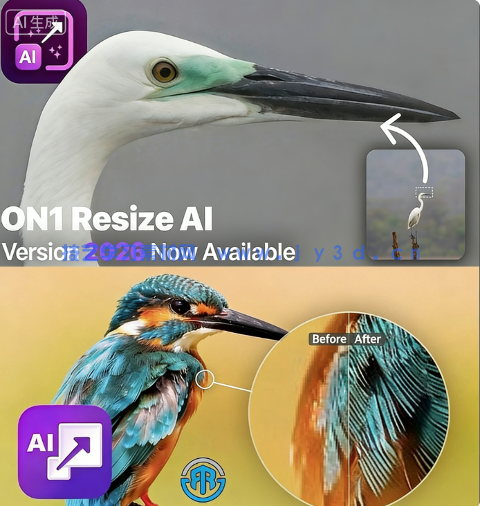 ON1 Resize AI 2026.3照片无损缩放软件V20.3.1.18535版(图1)