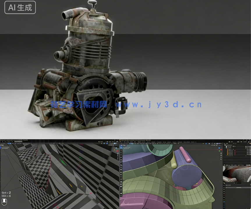 Blender破旧发动机引擎制作全流程视频教程(图2)