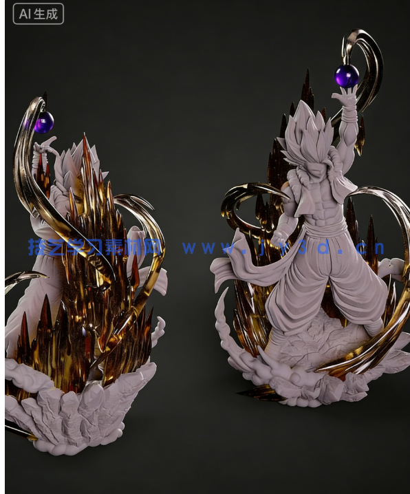 悟吉塔Gogeta《龙珠Z》动漫角色雕刻手办3D打印模型(图7)