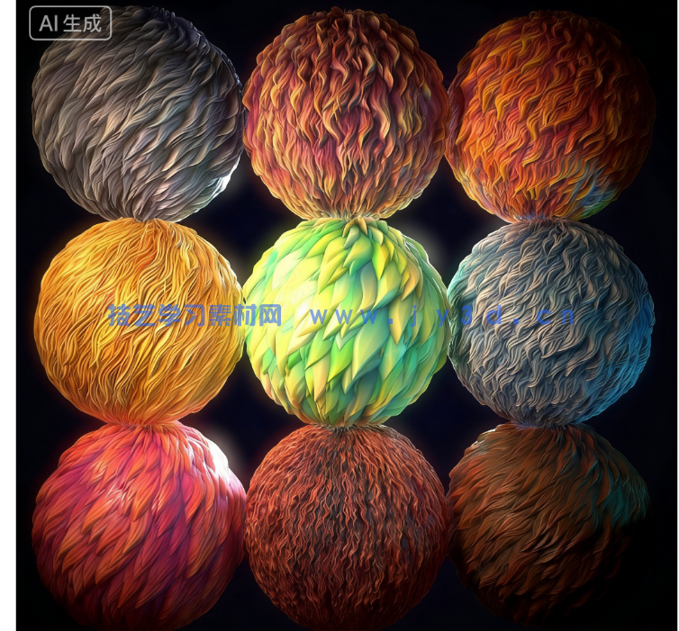 毛发蛇皮羽毛龙鳞Substance材质素材合集(图6)