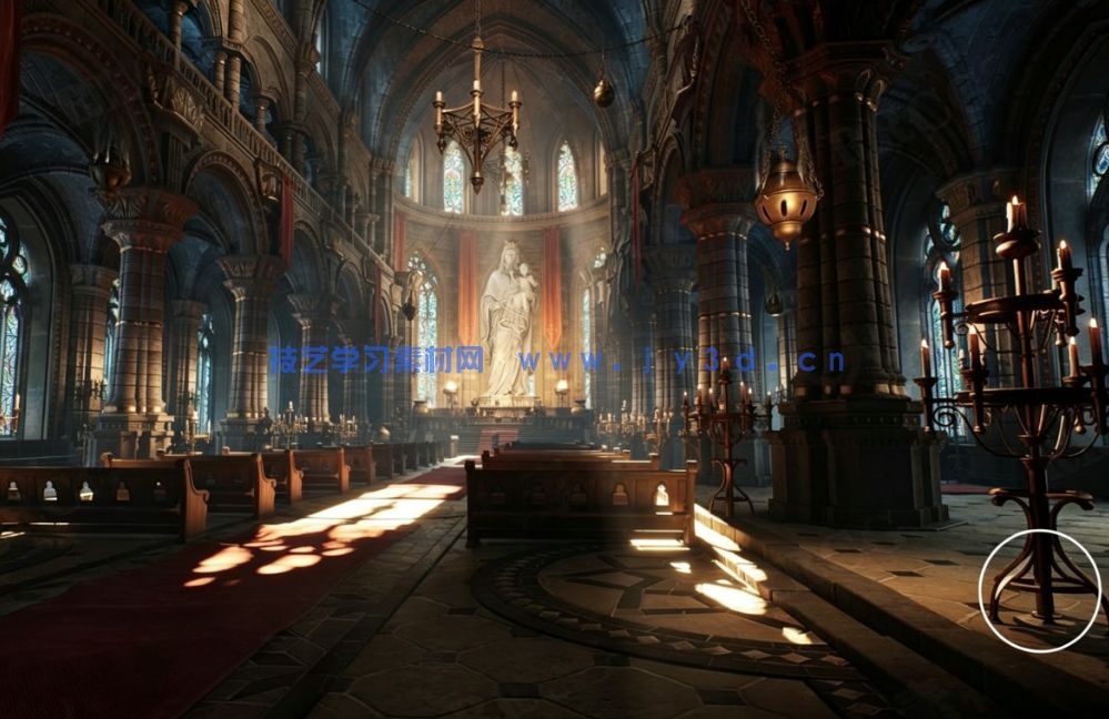 哥特式大教堂建筑内部环境场景UE游戏素材(图12)