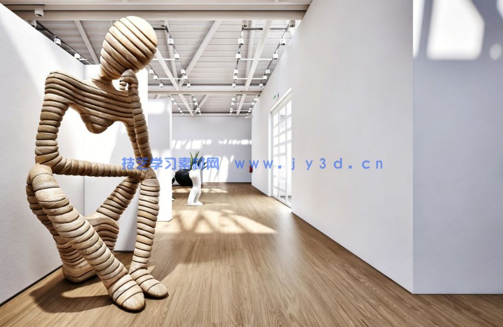 现代艺术展览空间室内可视化实时渲染场景UE游戏素材(图5)