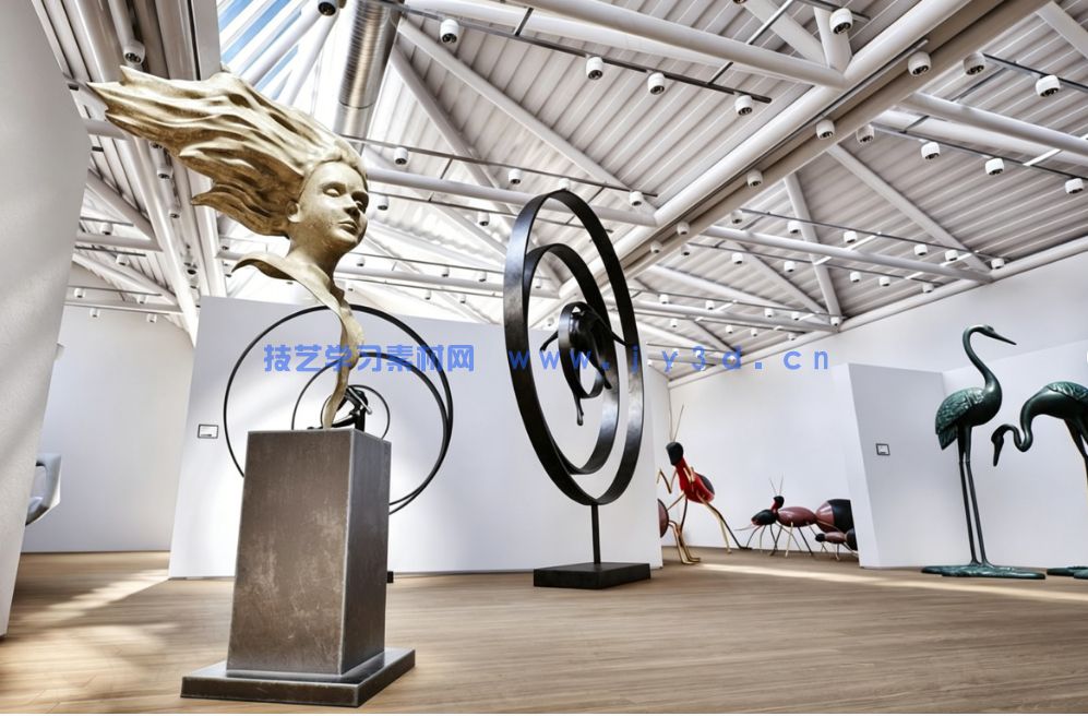 现代艺术展览空间室内可视化实时渲染场景UE游戏素材(图7)