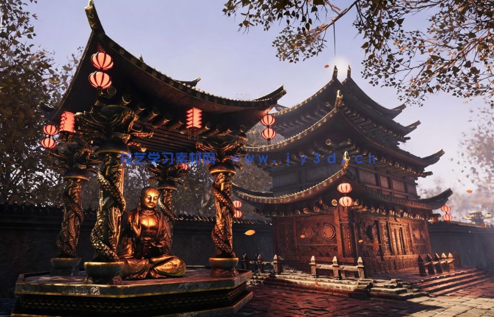 亚洲古代风格皇宫庭院环境场景Unity游戏素材(图9)