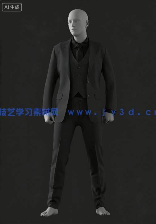男性西装男士服装Marvelous Designer和CLO 3D项目文件3D模型(图4)
