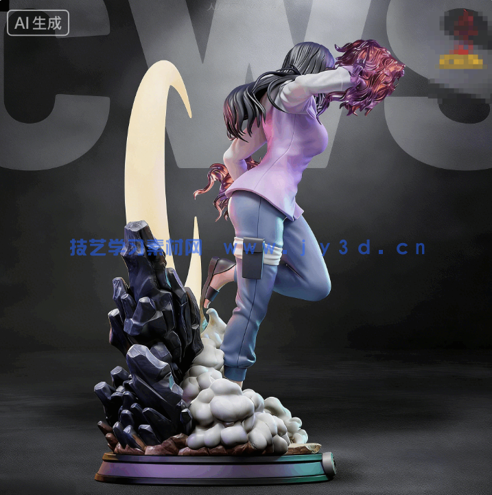 日向雏田Hinata Hyuga是《火影忍者》动漫角色雕刻手办3D打印模型(图5)