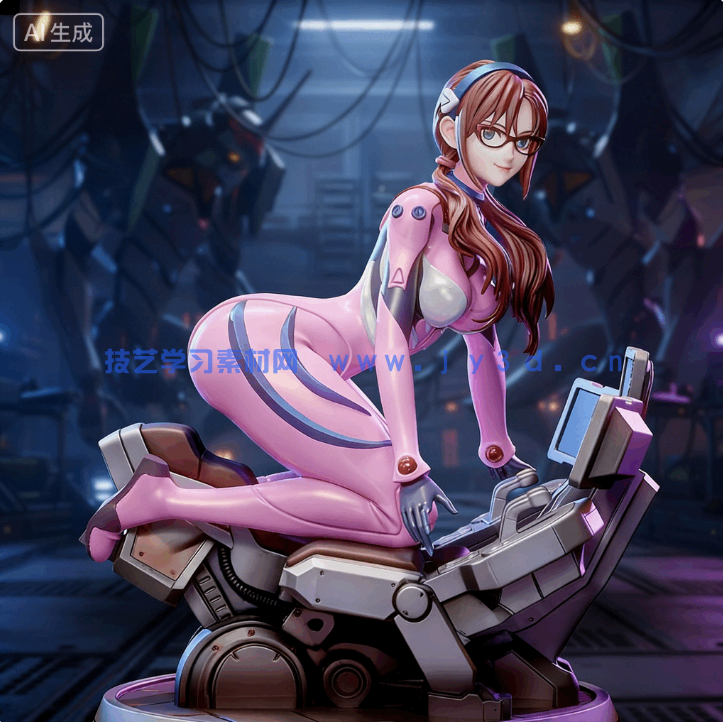 真希波·玛丽·伊兰崔亚斯是《新世纪福音战士》动漫角色雕刻手办3D打印模型(图2)