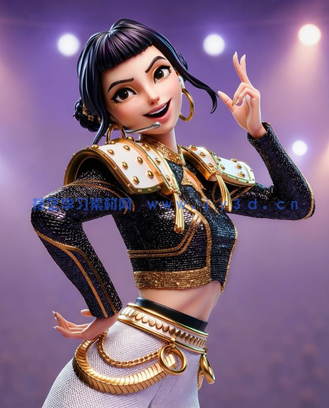 佐伊Zoey掐腰姿势《K-Pop恶魔猎人》动画角色雕刻手办3D打印模型(图1)