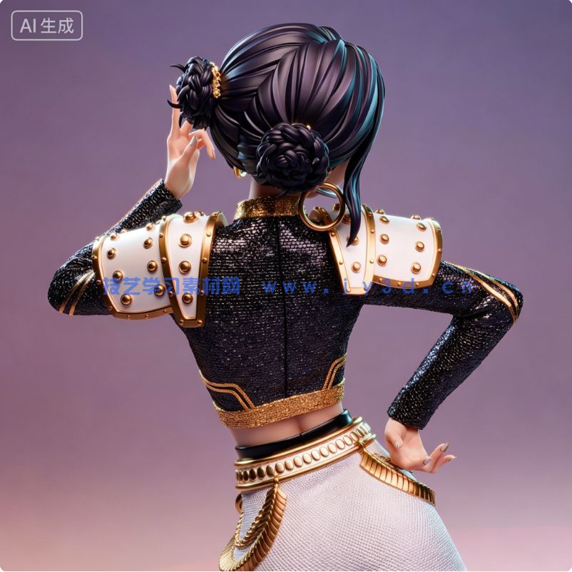 佐伊Zoey掐腰姿势《K-Pop恶魔猎人》动画角色雕刻手办3D打印模型(图6)