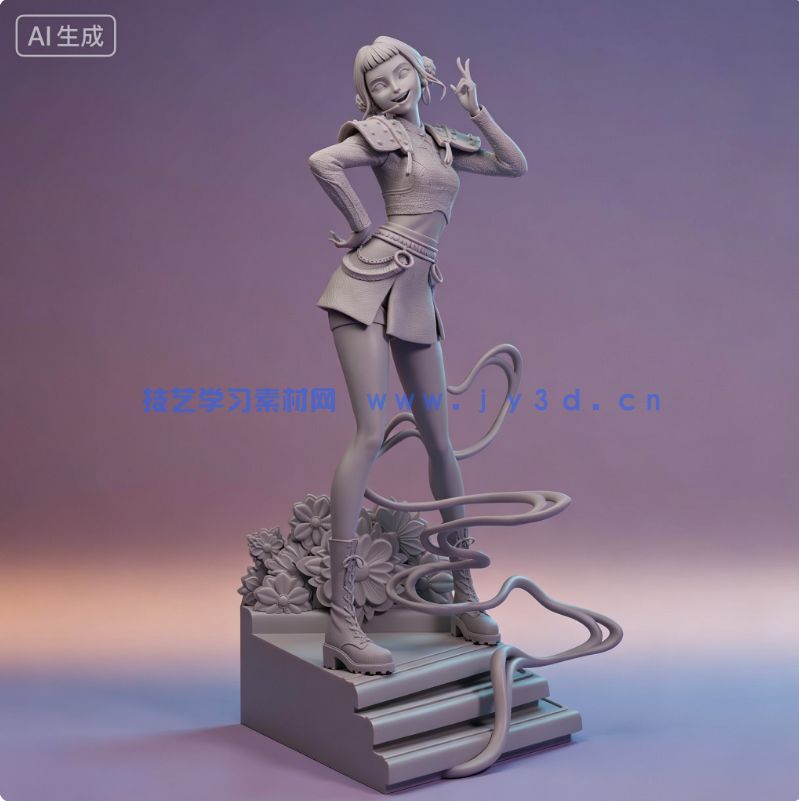 佐伊Zoey掐腰姿势《K-Pop恶魔猎人》动画角色雕刻手办3D打印模型(图8)