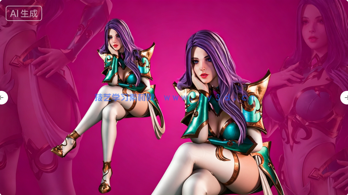 阿祖拉女性骑士战士角色模型UE游戏素材(图7)