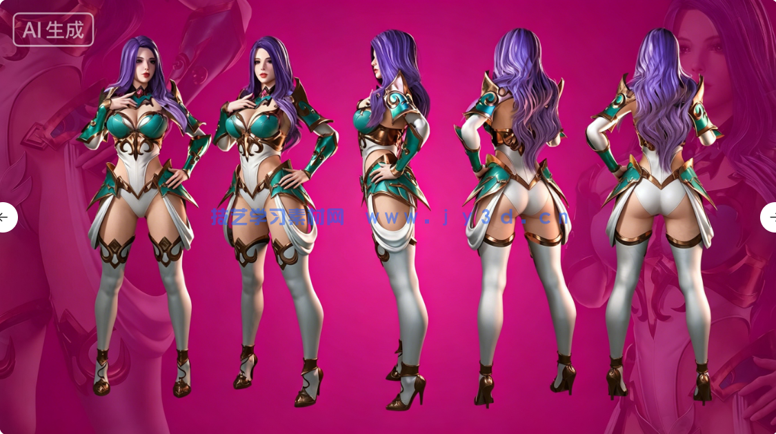 阿祖拉女性骑士战士角色模型UE游戏素材(图8)