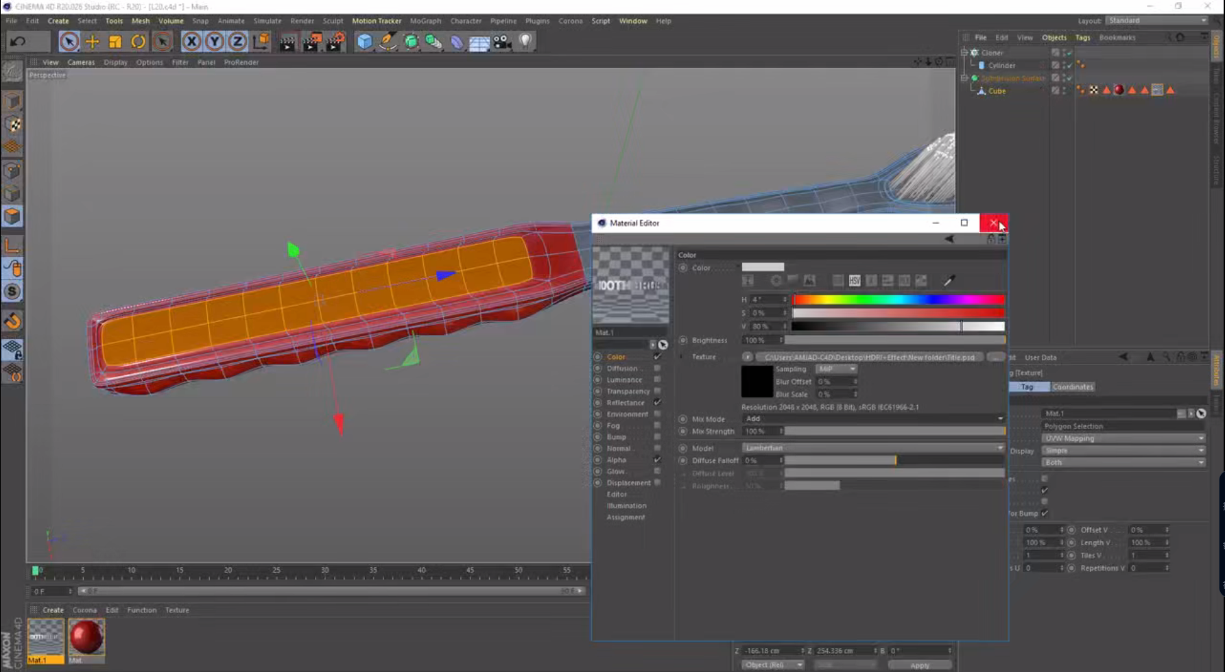 C4D+PS制作牙刷产品建模渲染教程(图4)