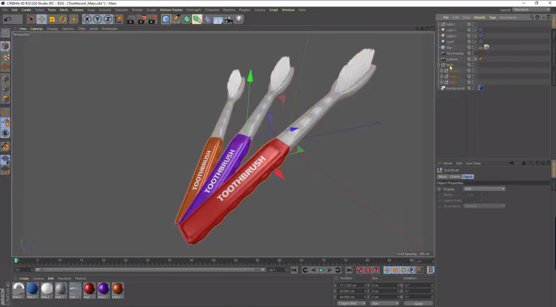 C4D+PS制作牙刷产品建模渲染教程(图6)