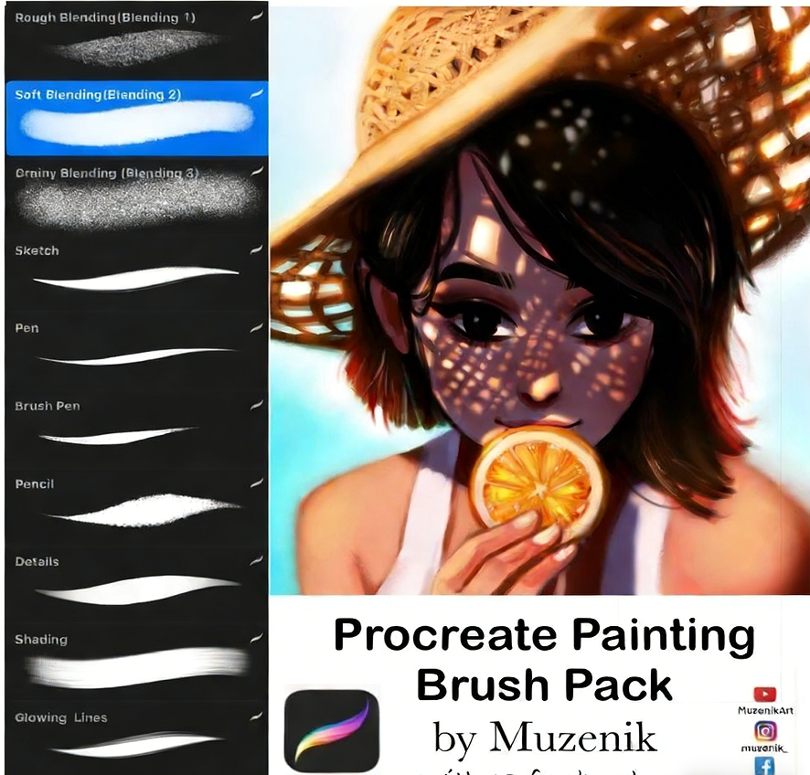 [PS笔刷] 10组卡通人物角色绘画画笔Procreate笔刷合集(图2)