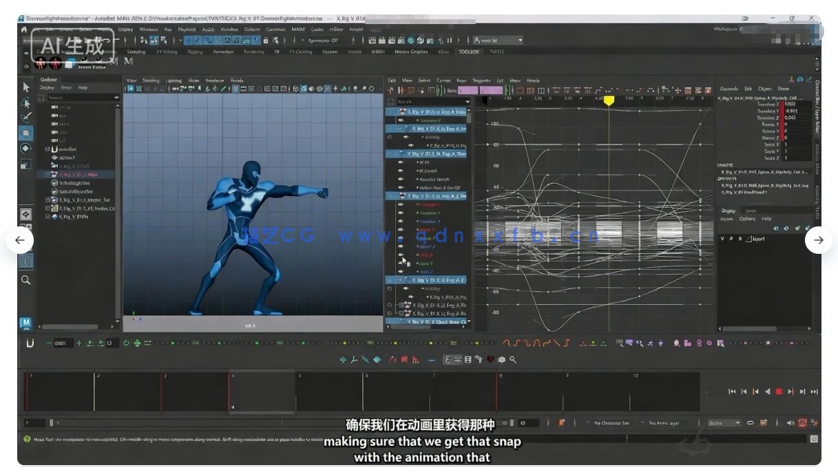 Maya角色战斗攻击格斗动作动画制作指南视频教程(图5)