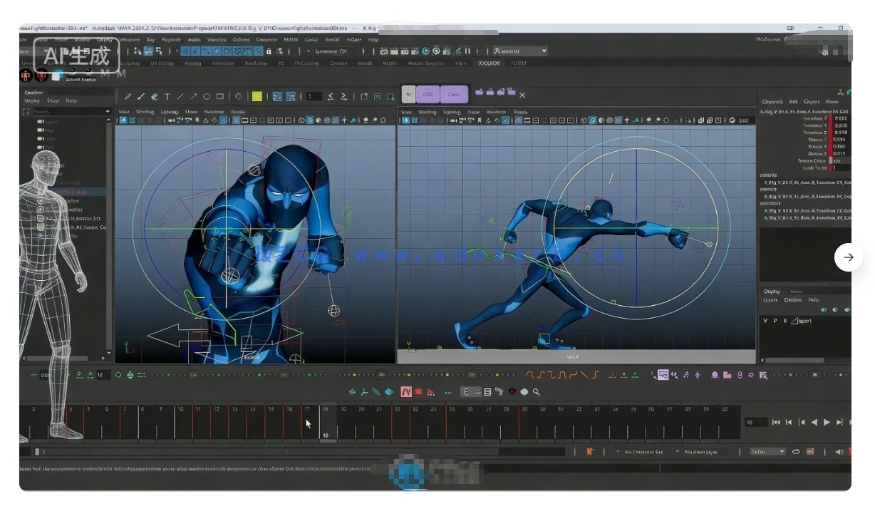 Maya角色战斗攻击格斗动作动画制作指南视频教程(图7)