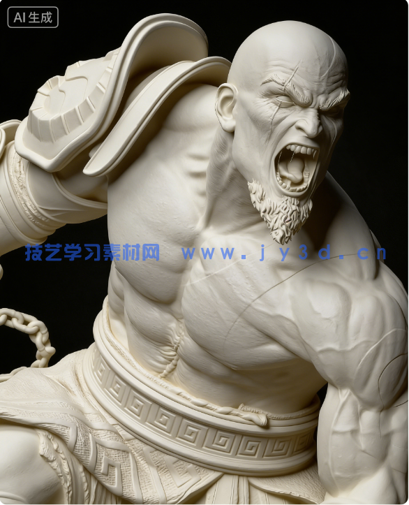 奎托斯Kratos站姿《战神》游戏角色雕刻手办3D打印模型(图11)